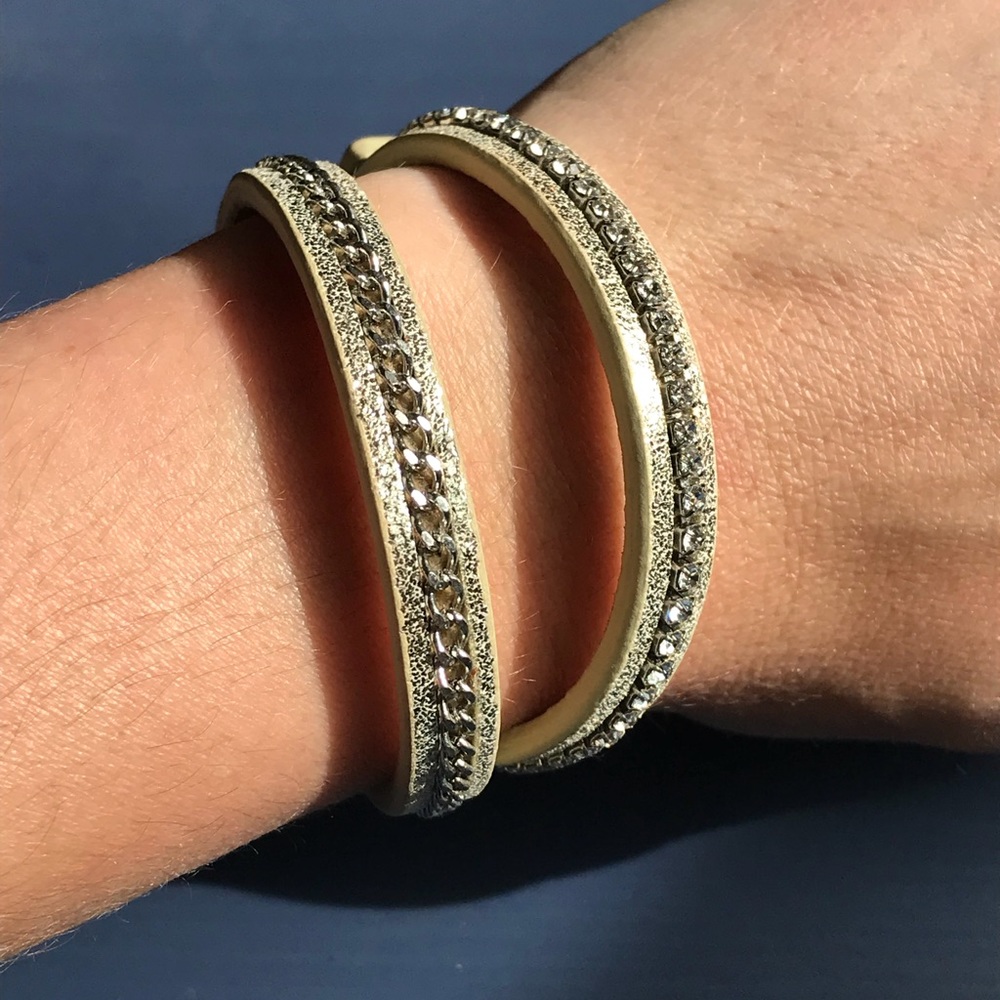 Gap gold leather wrap bracelet